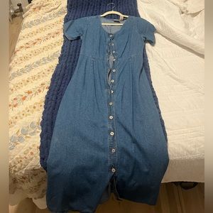 Long Jean Dress with Buttons